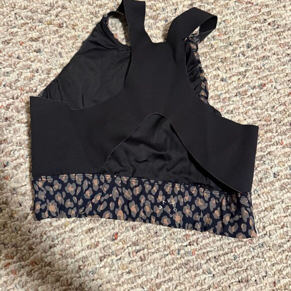 Varley Blue Brown Night Fall Cheetah Sherman Workout Sports Bra Size Small - Picture 3 of 7